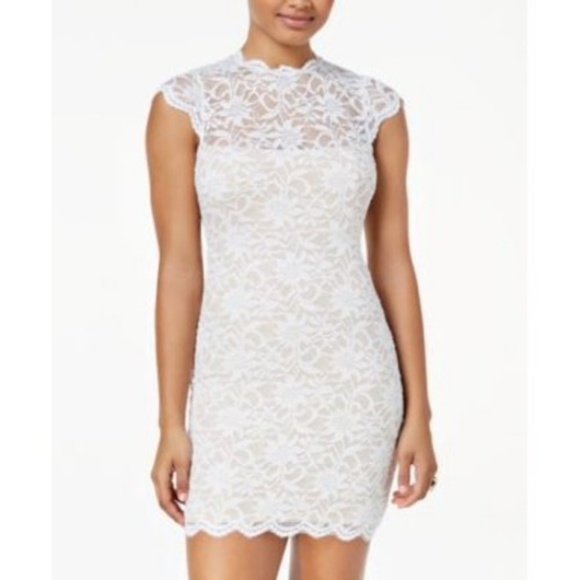 Jump Dresses & Skirts - Jump Juniors Lace Mock-Neck Bodycon Dress  XXS